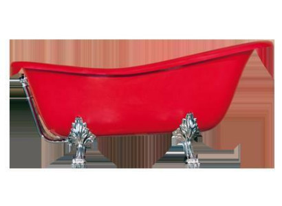 Baño de diseñador rojo Bañera de lujo independiente en rojo Baño de bañera