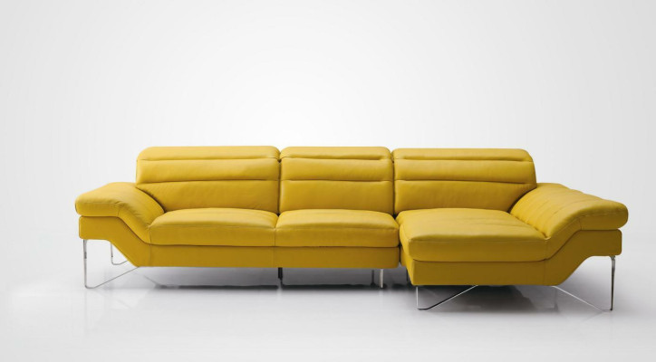 Sofá esquinero de cuero acolchado con funciones múltiples de diseño, nuevo.