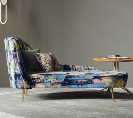 Tumbona Acolchada de Tela Moderna Asiento de Relax de Lujo Muebles para Salón