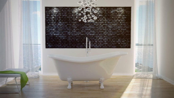 Baño independiente de diseño Bañera moderna de lujo nueva.