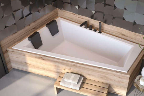 Bañera para 2 personas, bañera de esquina, baño, bañera empotrada de acrílico, diseño nuevo