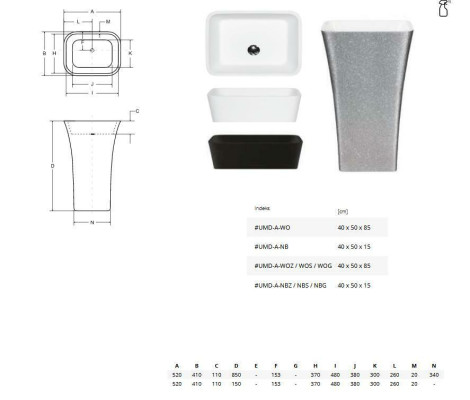 Lavabo de diseño moderno acrílico para baño independiente.