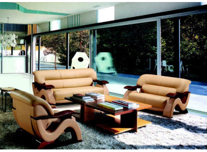 Conjunto de sofás de cuero Sofá Set 3+2 (sin sillones) Sofá Asiento Tapizado Conjunto 2033