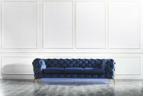 Chesterfield sofá de diseñador de tela de terciopelo de alta calidad.