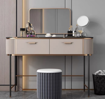 Tocador negro, cómoda, consolas de mesa, mesa de dormitorio, muebles de consola.