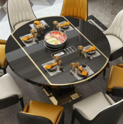 Mesa de comedor multifuncional, mesas redondas, mesa de comedor, muebles, cocina redonda de acero inoxidable.