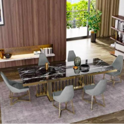Muebles Mesa Mesas Diseño de comedor Cocina Lujo Mesa de comedor de mármol moderno 90x160