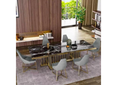 Muebles Mesa Mesas Diseño de comedor Cocina Lujo Mesa de comedor de mármol moderno 90x160