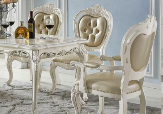 Conjunto de sillas de comedor con reposabrazos, sillas de una plaza clásicas x6.
