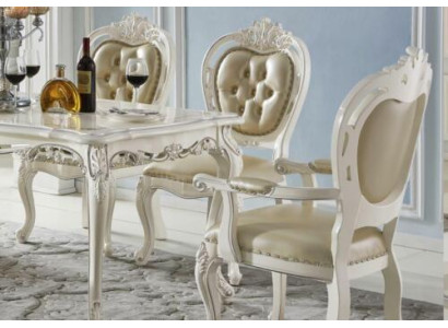 Conjunto de sillas de comedor con reposabrazos, sillas de una plaza clásicas x6.