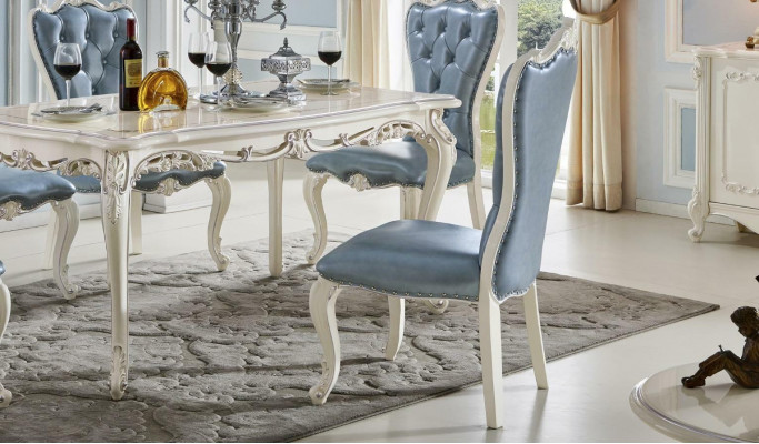 Conjunto de sillones y sillas 6X set de sillas de lujo para comedor, grupo de muebles de madera maciza.