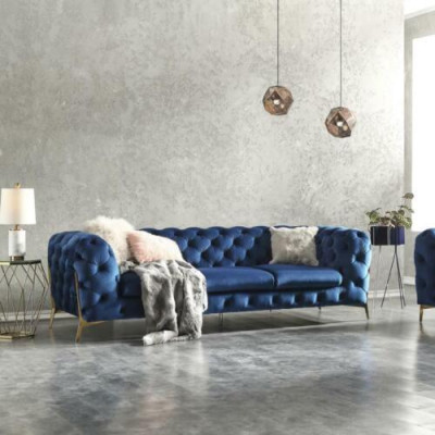 Sofá Chesterfield de textil de tapicería asiento sofá grande XXL 3 plazas de tela.