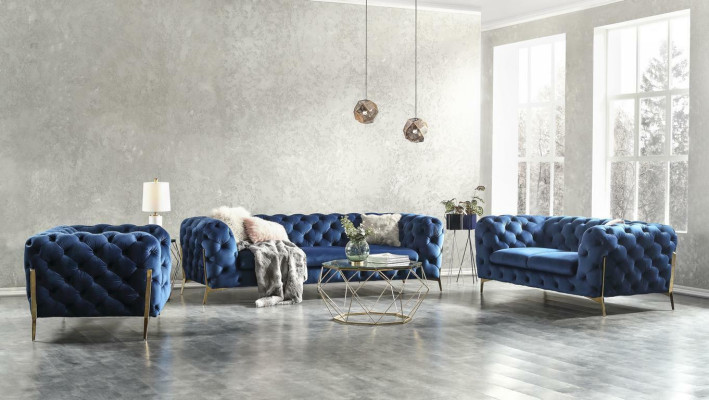 Sofá Chesterfield de textil de tapicería asiento sofá grande XXL 3 plazas de tela.