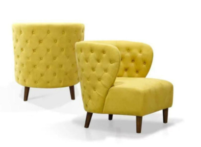 Amarillo Chesterfield sillón xl tela sofá creativo muebles sofás