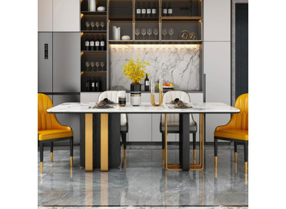 Mesas de comedor de mármol, mesa de comedor moderna, muebles mesas de diseño mesa comedor metal nuevo