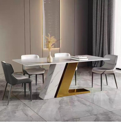 Mesas Diseño Mesa Lujo Imitación Mármol Muebles Comedor Mesas Moderno Oro