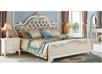 Juego de dormitorio clásico de 3 piezas Cama doble Mesita de noche clásica de madera maciza