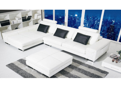 Sofá esquinero sofá sofá tapizado sofá de cuero con estante asiento conjunto de sofás esquina GenovaS