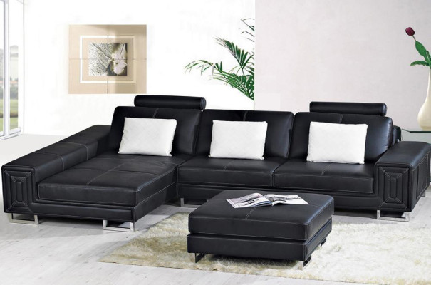 Sofá esquinero sofá sofá tapizado sofá de cuero con estante asiento conjunto de sofás esquina GenovaS