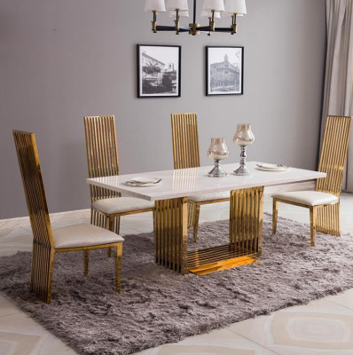 Mesa de metal de lujo. Mega diseño de mesa de metal 140x80 muebles de comedor.