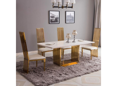 Mesa de metal de lujo. Mega diseño de mesa de metal 140x80 muebles de comedor.