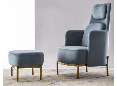 Sillón Silla Tapicería Televisión cuero Textil Gris Diseño Salón