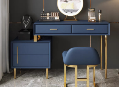 Tocador Espejo Taburete Set completo de decoración Cómoda Dormitorio Nuevo