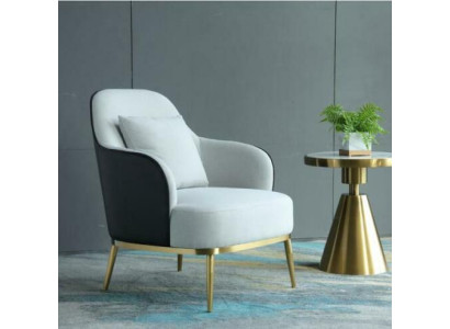 Sofá individual de relax Lounge Club diseño tapizado de lujo en cuero.