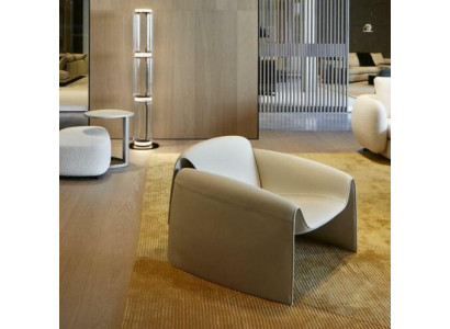 Sillón de lujo para sala de estar hotel, tapizado, moderno, un asiento, diseñador, gris.