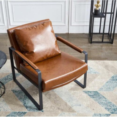 Sofá decorativo tapizado de diseñador para televisión en la sala de estar.