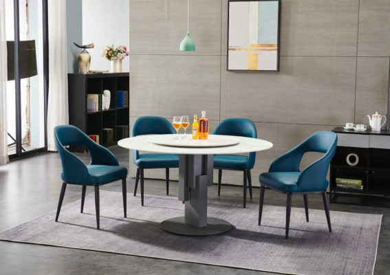 Muebles de comedor Mesa de comedor ovalada Diseño de mesa Muebles de lujo Redonda Nueva Acero inoxidable