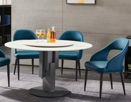 Muebles de comedor Mesa de comedor ovalada Diseño de mesa Muebles de lujo Redonda Nueva Acero inoxidable