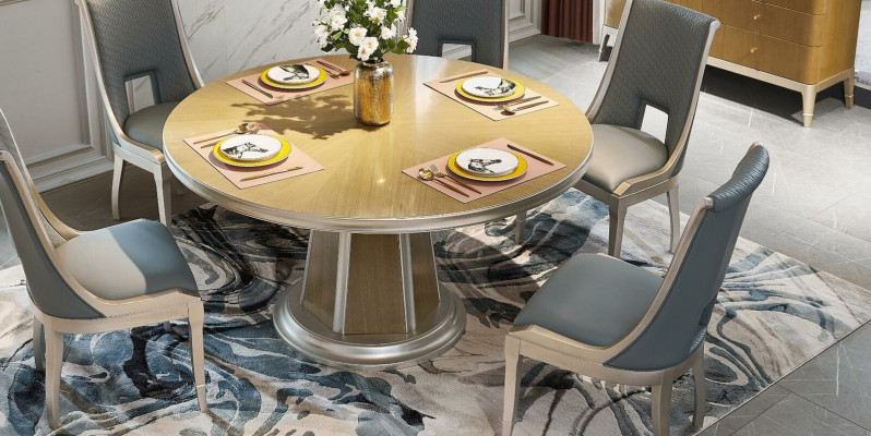 Mesa de comedor redonda de madera maciza de diseñador diseño mesa de salón mesa comedor