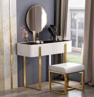 Tocador Mesa de maquillaje Mesa de cosméticos Cómoda con espejo Consolas