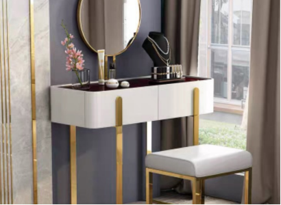 Tocador Mesa de maquillaje Mesa de cosméticos Cómoda con espejo Consolas