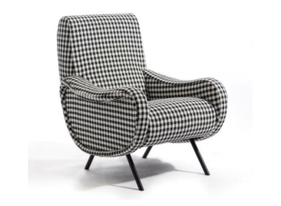 Diseñador silla de descanso sofá de una plaza de acero inoxidable con tela sillón.