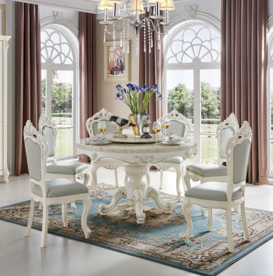 Sillas de comedor de estilo barroco, sillas con respaldo clásico, grupo clásico de comedor con 6 sillas de madera maciza