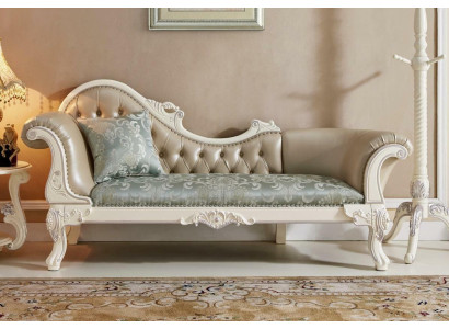 Chaiselongue acolchado asiento sofá sofá salón club Chesterfield madera sólida nuevo