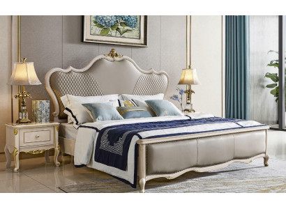 Conjunto de cama de 3 piezas x2 mesitas de noche Dormitorio de lujo Camas clásicas de madera maciza.
