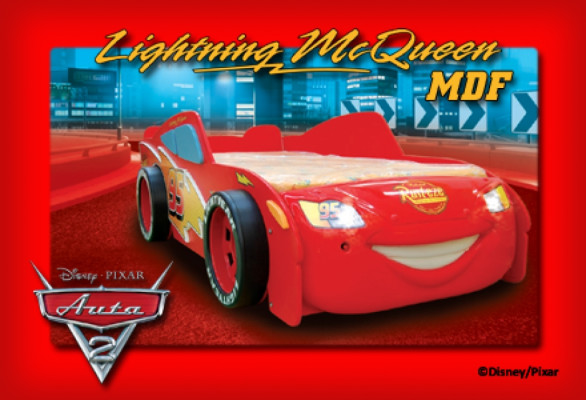 Cama con colchón cama juvenil Auto Vehículo Coche deportivo Iluminación MCQUEEN