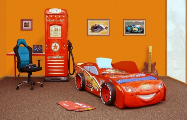 Cama con colchón cama juvenil Auto Vehículo Coche deportivo Iluminación MCQUEEN