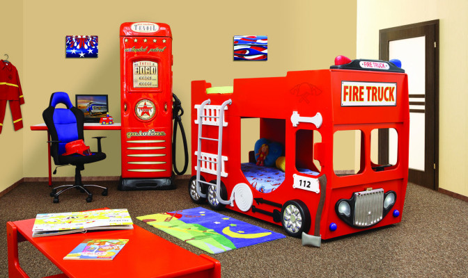 Cama litera de camión de bomberos Cama alta Litera litera Cama doble Litera Cama infantil