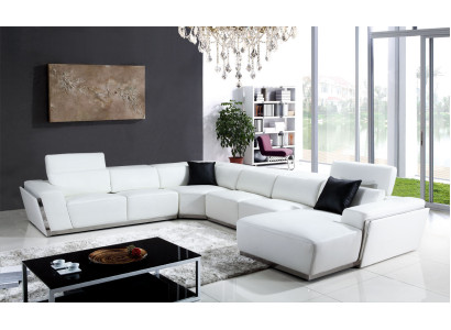 Sofá esquinero multifuncional Relax de cuero Sofá Sala de estar conjunto de asientos.