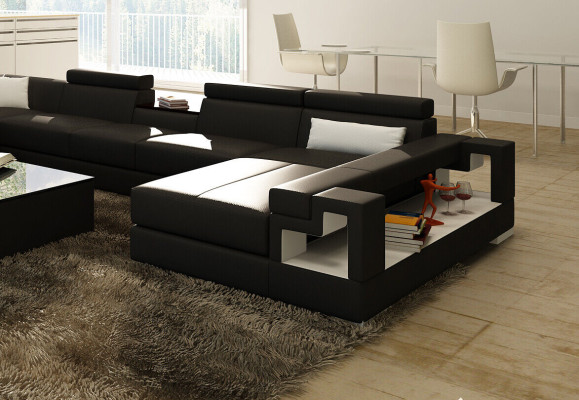 XXL Gran paisaje residencial sofá de cuero sofá sillón tapizado juego de sofás