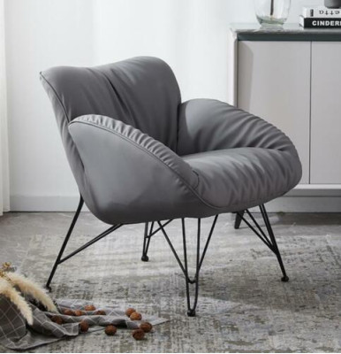 Silla Suave Sala de estar Sofá Sofá Silla Silla Terciopelo Gris