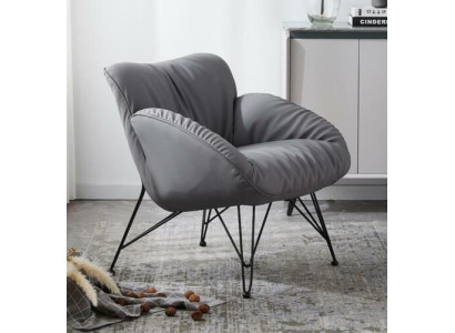 Silla Suave Sala de estar Sofá Sofá Silla Silla Terciopelo Gris