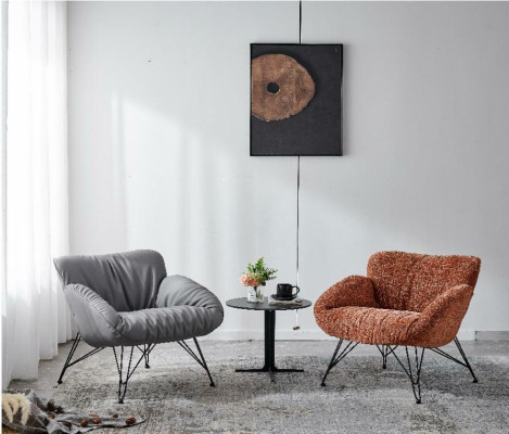 Silla Suave Sala de estar Sofá Sofá Silla Silla Terciopelo Gris