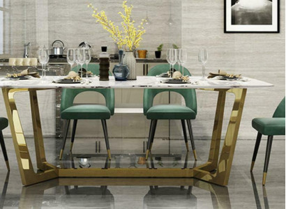 Acero inoxidable Mesa de lujo Mesas modernas Muebles de comedor Mesas de comedor 140x80cm Metal