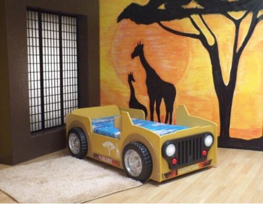 CAMA INFANTIL Jeep Vehículo África Dormitorio CAMA JUVENIL CAMA DE COCHE CAMAS SAFARI