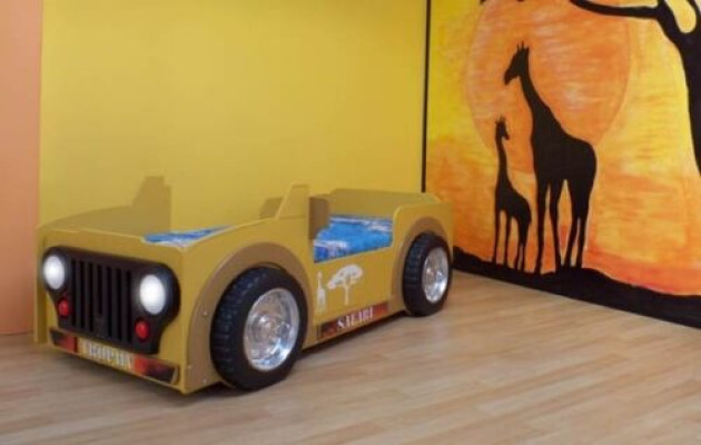 CAMA INFANTIL Jeep Vehículo África Dormitorio CAMA JUVENIL CAMA DE COCHE CAMAS SAFARI